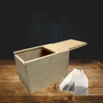 Premium Rubber Wood Storage Box – Natural Finish with Sliding Lid
