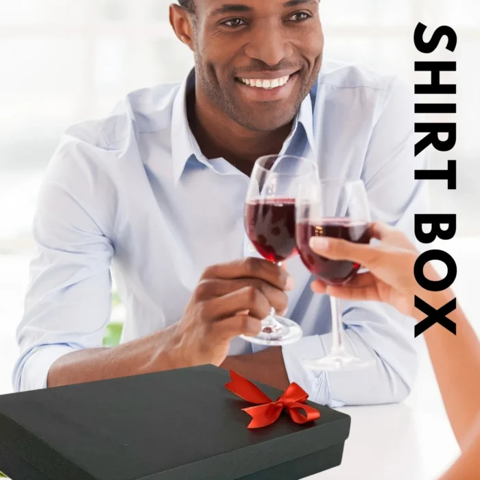 Black Colour Gift Box with Red Ribbon for Exclusive Shirts - Image 1