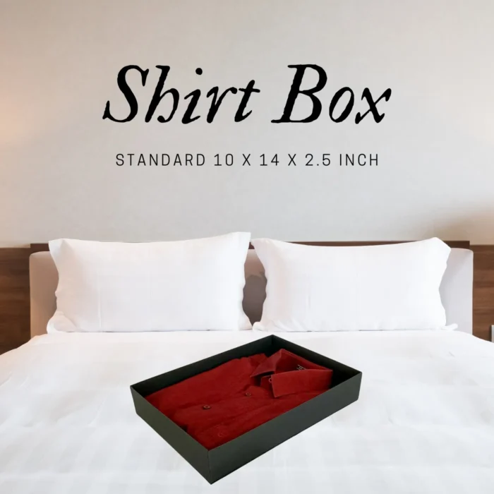 Black Colour Gift Box with Red Ribbon for Exclusive Shirts - Image 2