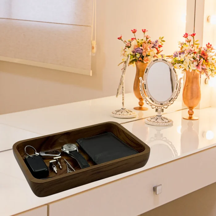 Teak Wood Tray Organizer - Image 3