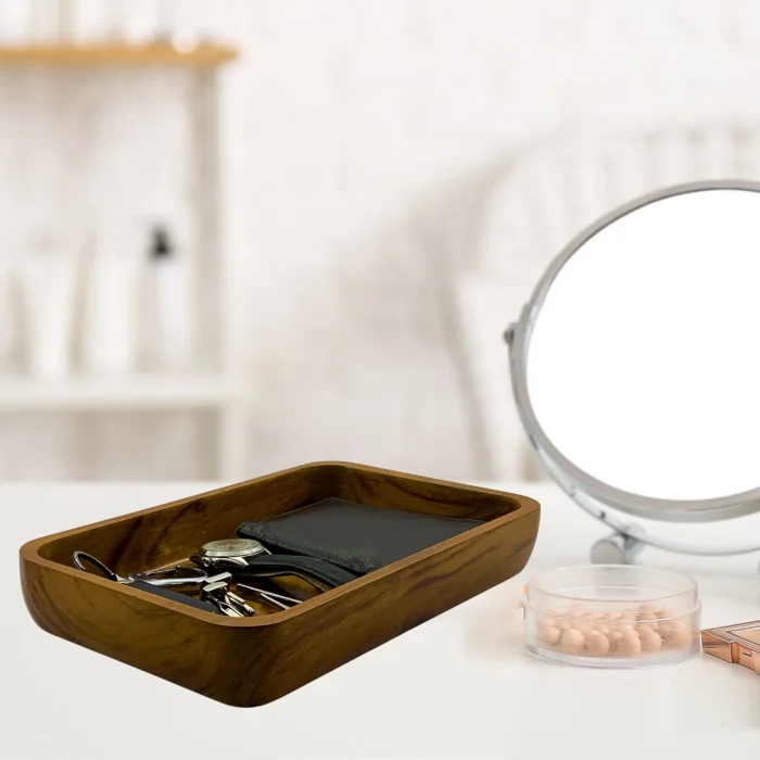 Teak Wood Tray Organizer - Image 1