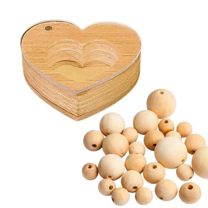 Heart-Shaped Wooden Jewelry Box with Clear Lid - Image 1
