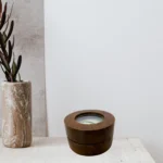 Mahogany Wood Ring Box with Clear Lid & White PU Leather Inlay - Image 3