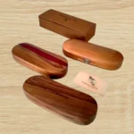 Teak Wood Eyeglasses Case with Epoxy Resin Stripe - Image 7