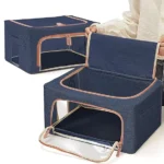 66L GREY MOONDAY ZIPPED STORAGE ORGANIZER BOX