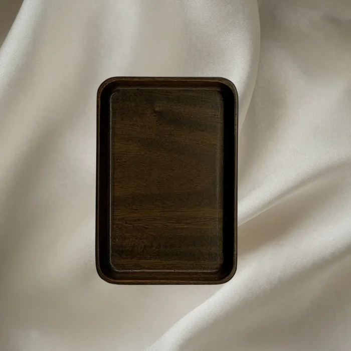 Mahogany Wood Rectangle Organizer Tray - Image 2