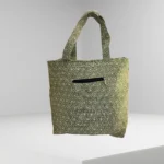 Stylish Gray Canvas Bag with Zipper Pocket - Image 3
