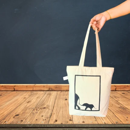 Stylish Tote Bag – Elephant & Baby Design