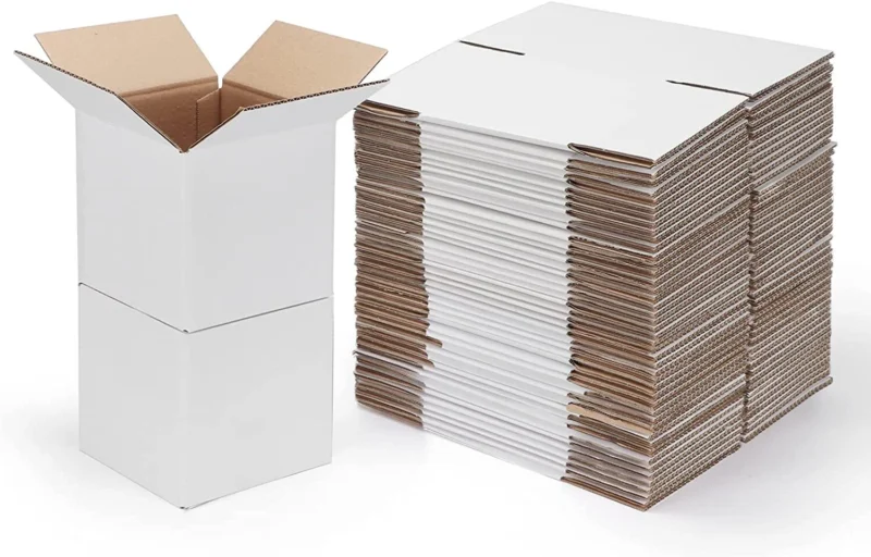 White corrugated boxes