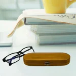 Elegant Teak Wood Eyeglasses Case – With Brass Lock & Cork Inlay - Image 3
