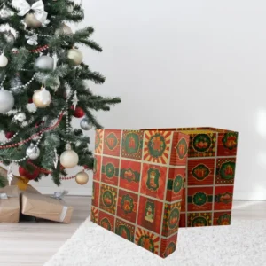 Red Christmas gift boxes with festive design for seasonal presents