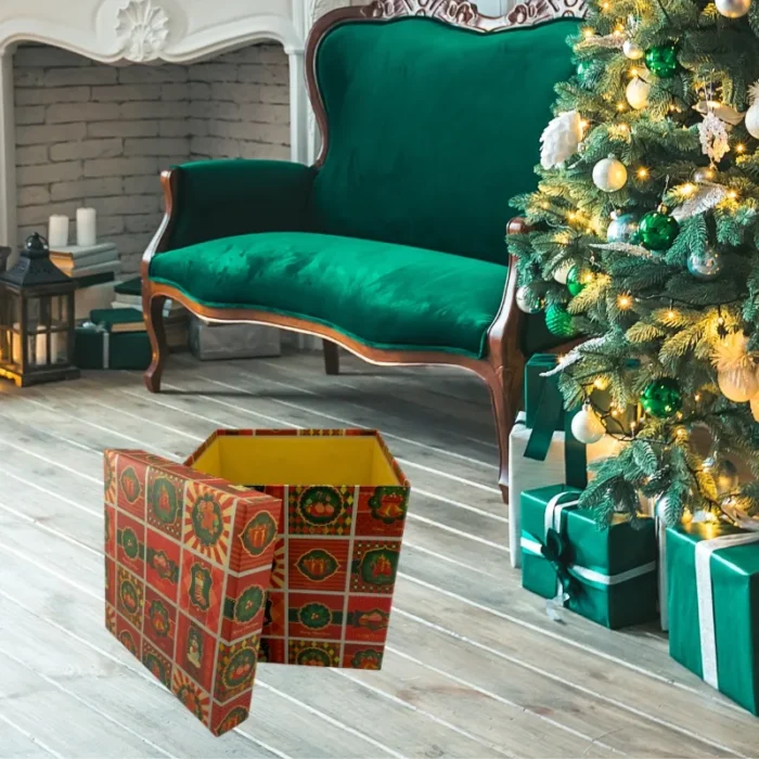 Exquisite Red Christmas Gift Box - Image 2