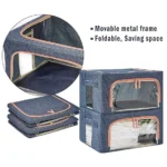 66L GREY MOONDAY ZIPPED STORAGE ORGANIZER BOX - Image 3