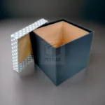 Silver and Black Gift Box with White Polka Dots - Image 2