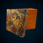 Orange Gift Box with Colorful Floral Lid - Image 5