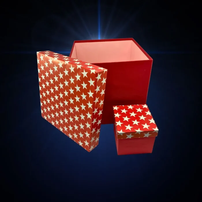 Christmas Gift Box with Festive Starry Design - Image 2