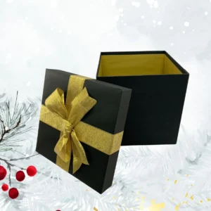 Luxurious Black Gift Box with Gold Ribbon