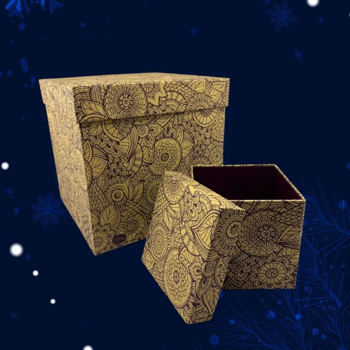 Purple Damask Craft Gift Box - Image 2