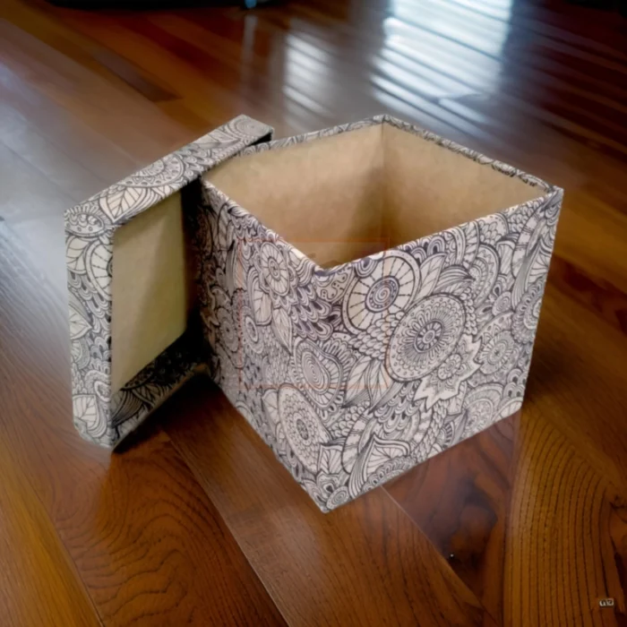 Purple Damask Craft Gift Box - Image 3
