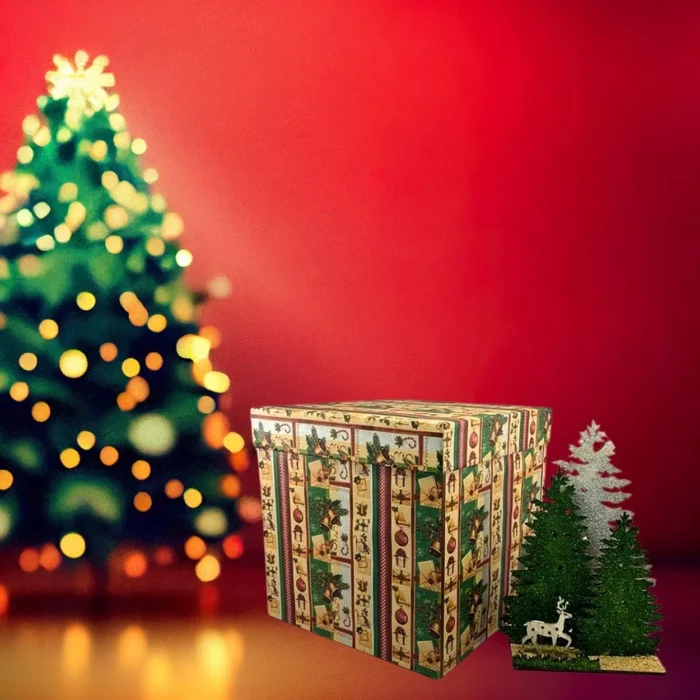 Christmas Red & Green Craft Gift Box - Image 3