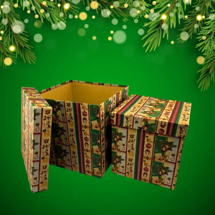 Christmas Red & Green Craft Gift Box - Image 2