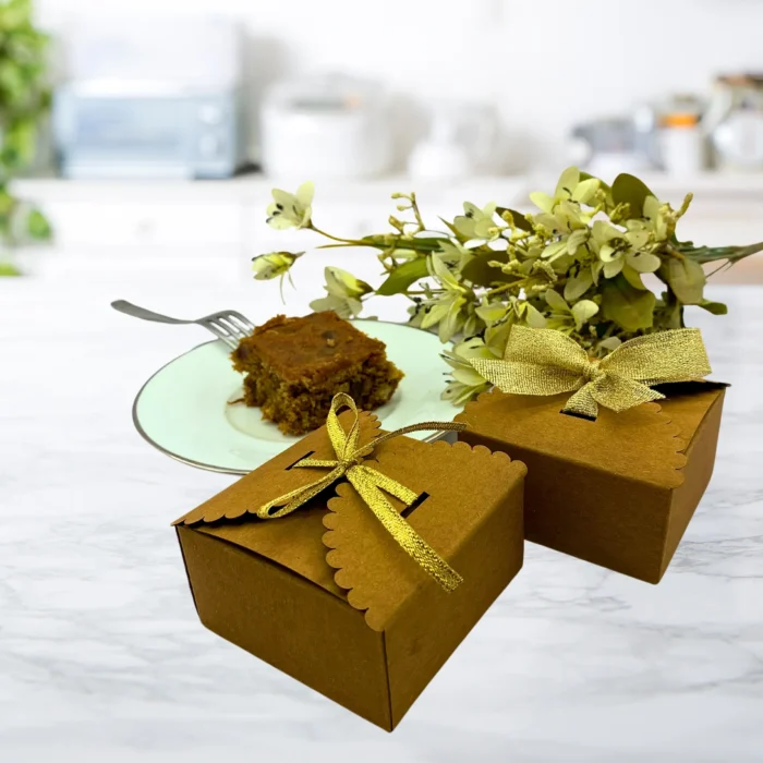 Elegant Craft Paper, Cardboard Boxes with Gold Ribbon – Perfect for Special Occasions - Image 2