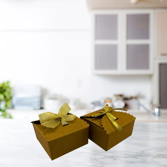 Elegant Craft Paper, Cardboard Boxes with Gold Ribbon – Perfect for Special Occasions - Image 4