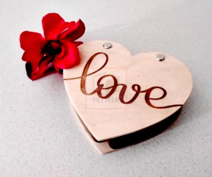 Exquisite Winged Wooden Heart Box for Couple Rings - Image 4