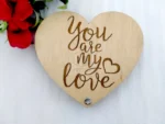 Heart-Shaped Jewelry Box with "You Are My Love" Engraving - Image 5
