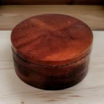 Mahogany Wood Pendant Box with White Leather Inlay - Image 3