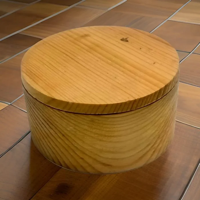 Handcrafted Pine Wood Storage Box with Lid - Image 2