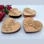 Heart Shaped Wooden Couple Ring Box - Image 8