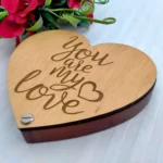 Heart-Shaped Jewelry Box with "You Are My Love" Engraving - Image 2
