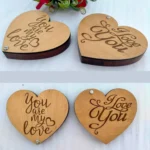 Heart Shaped Wooden Couple Ring Box - Image 7