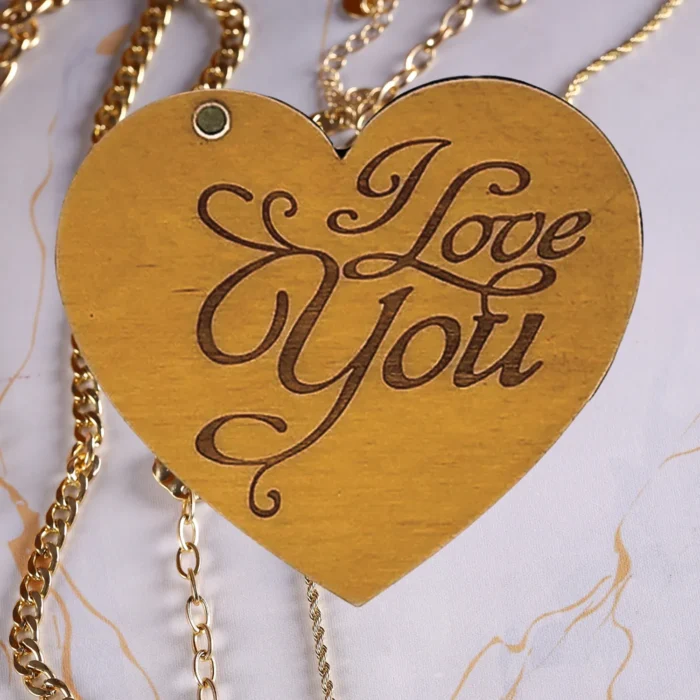 Heart Shaped Wooden Couple Ring Box - Image 5