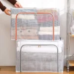 PVC MOONDAY GRAY ZIPPED STORAGE ORGANIZER BOX - Image 2