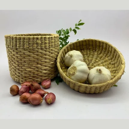 Small Rush and Reed Basket 6x4.5 inch