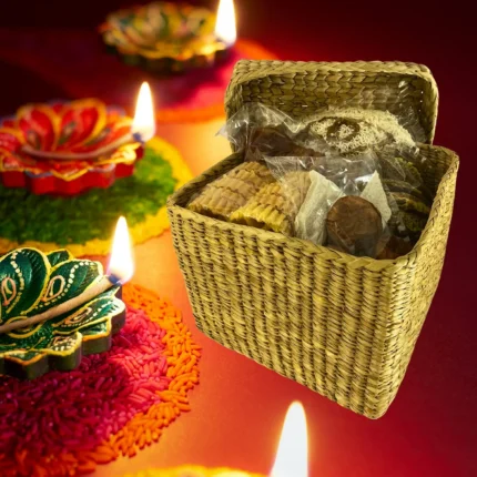 Rush And Reed Storage Box for Sinhala Tamil New Year or Kitchen Use