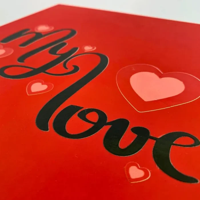 Red Gift Box and Sticker Print on Lid - 12x12x5 Inch - Image 6