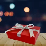 Luxury Red Gift Box with Silver Ribbon