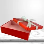 Luxury Red Gift Box with Silver Ribbon
