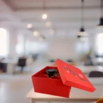 Red Gift Box and Sticker Print on Lid - 12x12x5 Inch - Image 7