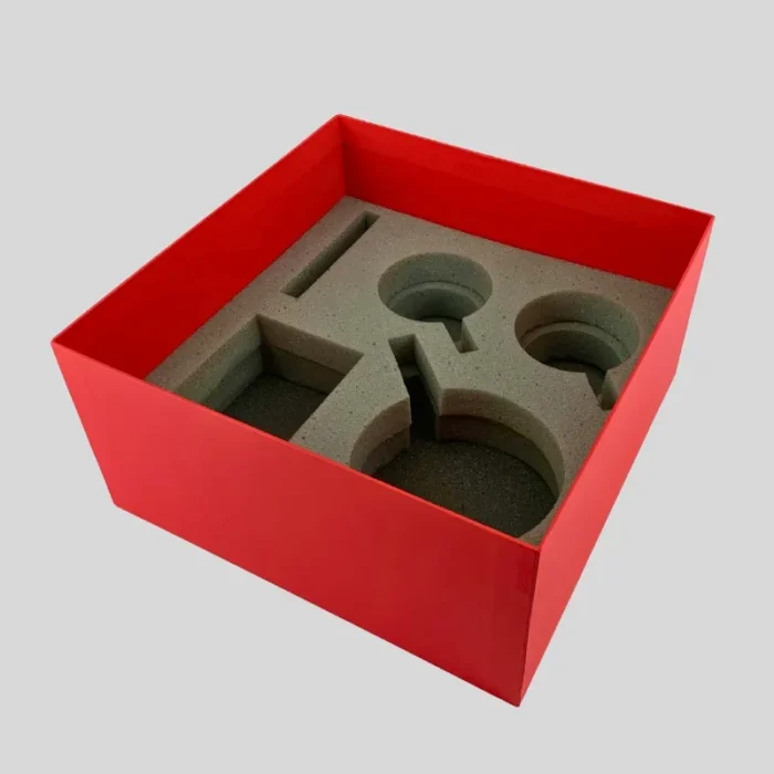 Red Gift Box and Sticker Print on Lid - 12x12x5 Inch - Image 2