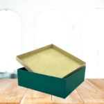Recycled Paper Two Tone Gift Box – 2mm Hardboard Box with Green Base - Image 4