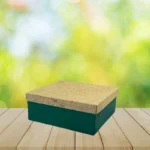 Recycled Paper Two Tone Gift Box – 2mm Hardboard Box with Green Base