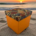 Colourful Gift Box with Floral Lid - 4x4x4 Inch