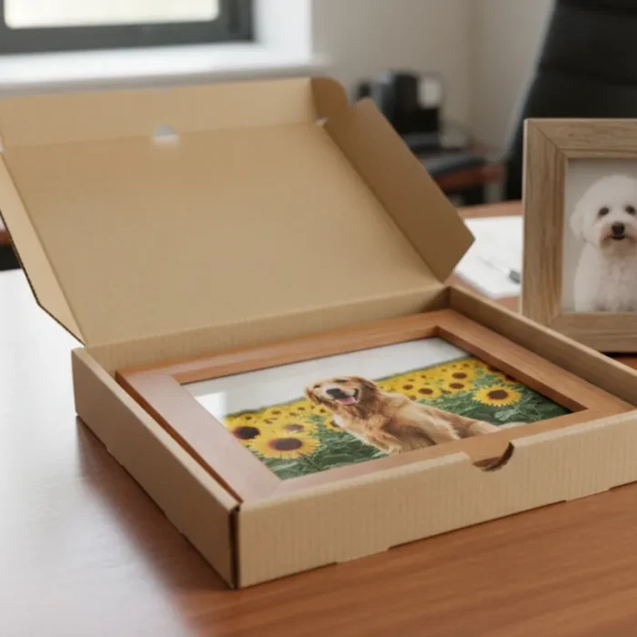 Corrugated photo frame box - 15X12X1.5 inch Corrugated Box For Photo Frame -18x14.6x1.5 inch (Frame Size 12x15 inch) - Image 1