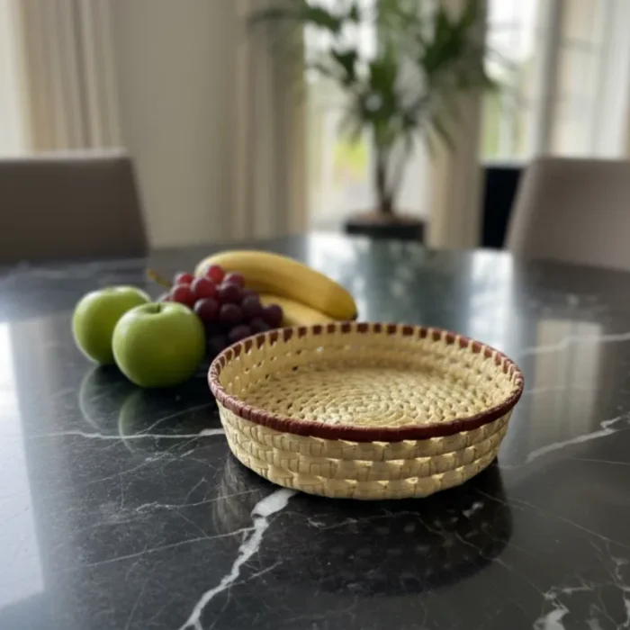 Medium Yellow Palmyra Tray - 9x2 inch - Image 3
