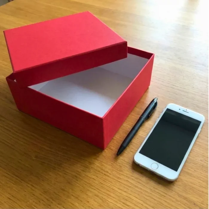 Simple Red Gift Boxes - 10x10x4 inch - Image 1