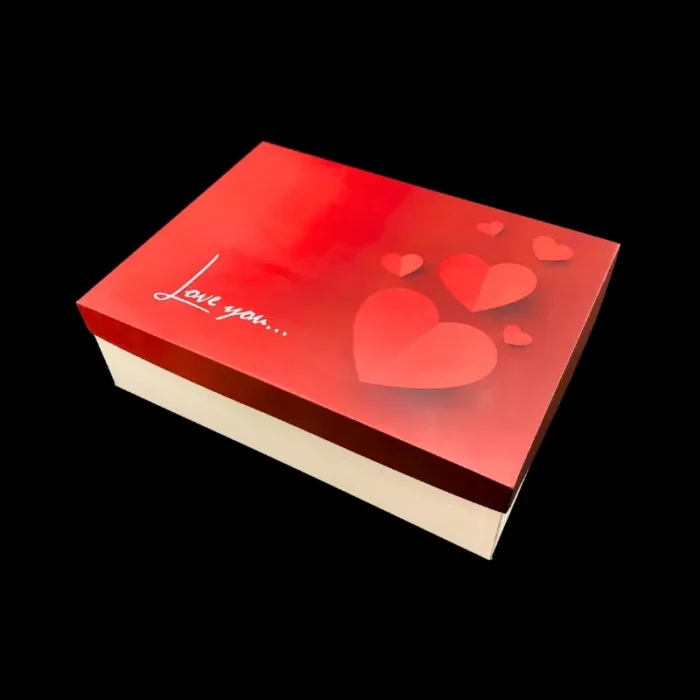 Red top Love you Gift Box - 12x9x3 inch - Side Love You Red Gift Box -12x9x3.5 Inch - Image 1